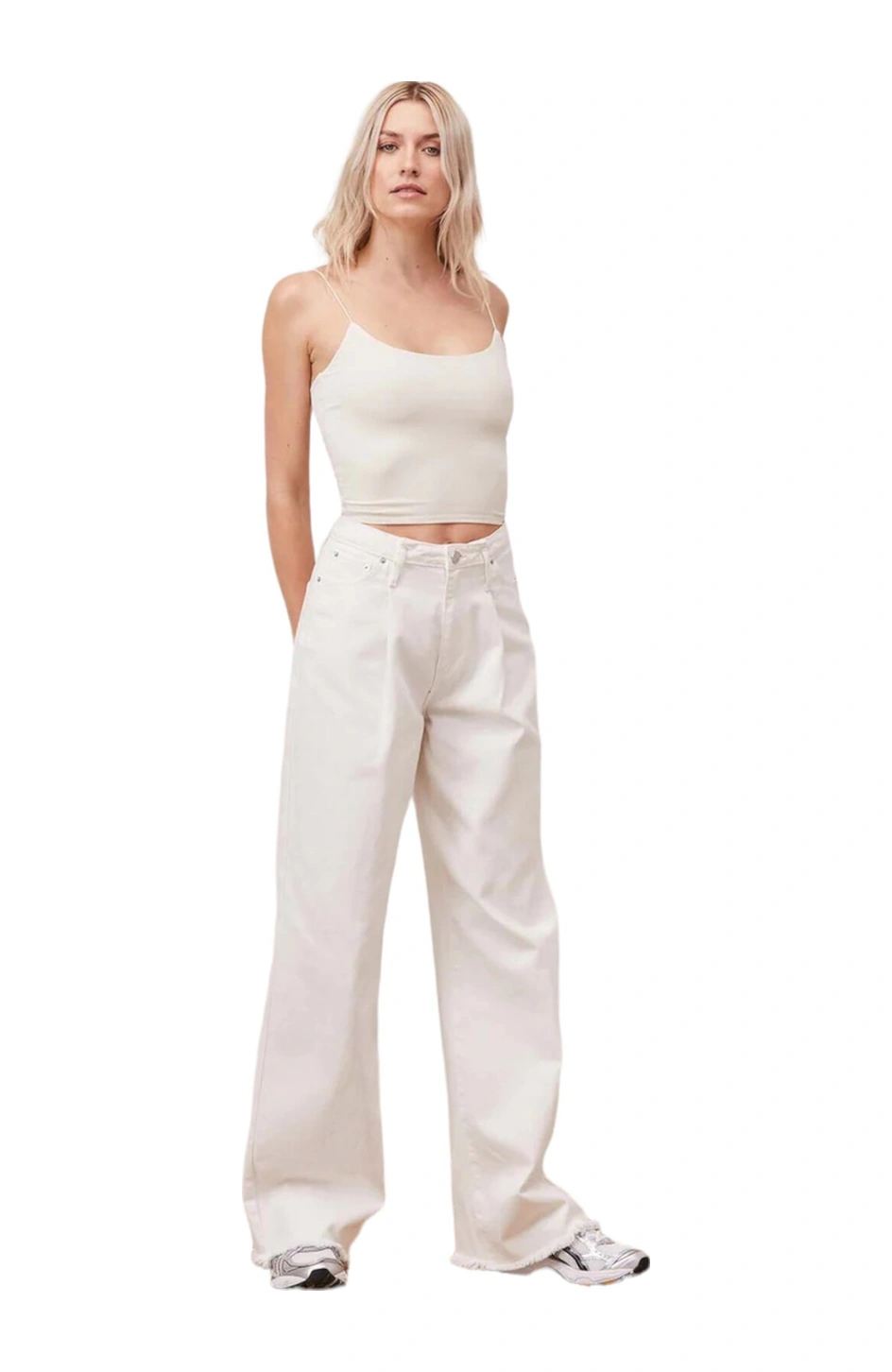 Mamayaga Kadın Askılı Spor Şık U Yaka Crop Top Curve Büstiyer Bluz Krem