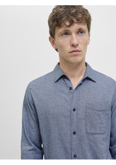 Jack & Jones Erkek Dügme Kapamali %100 Pamuk Gömlek - Classic - 12278416 Faded Denim
