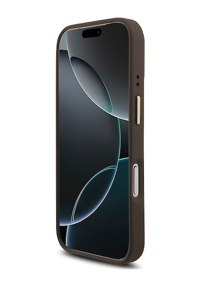 Apple Uyumlu iPhone 17 Pro Kılıf Guess Lisanslı 4g Büyük Metal Logolu Kalın Askılı Kapak Kahveren Kahverengi