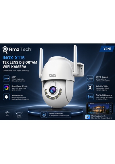 Inox X115 Tek Lens Dış Ortam Wifi Kamera