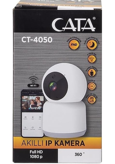 Cata Ct-4050 Gece Görüşlü Akıllı 360 Dönebilen Güvenlik Ip Kamera Wifi Full Hd 1080p Tuya Smart Life Destekli