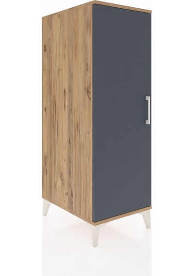 Kronos Dolap 2 Raflı Tek Kapaklı 44x59x134 Çam-antrasit Çam