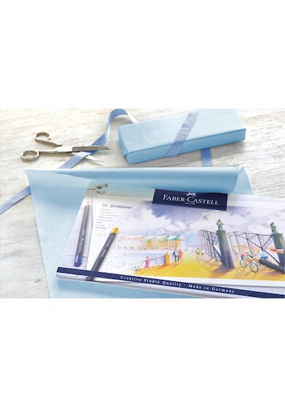 Faber-Castell Goldfaber Kuru Boya Kalemi, 36 Renk, Solmaya Dayanıklı Pigment, Yumuşak ve Canlı Renkler