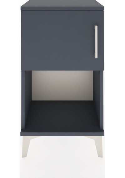 Arges Komodin 2 Raflı 2 Çekmeceli Tek Kapaklı 44x30x80 Antras... Antrasit