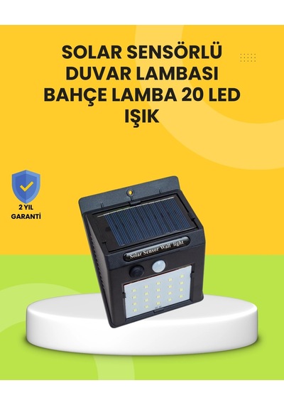 Bay Güneş Paneli İle Şarj Olan 20 Led Dış Mekan Hareket Sensörlü Lamba Najmaddin