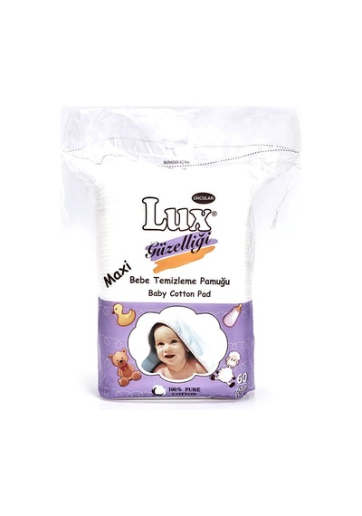 3 Adet Lux Maxi Bebek Temizleme Pamuğu 60 Adet Çok Renkli