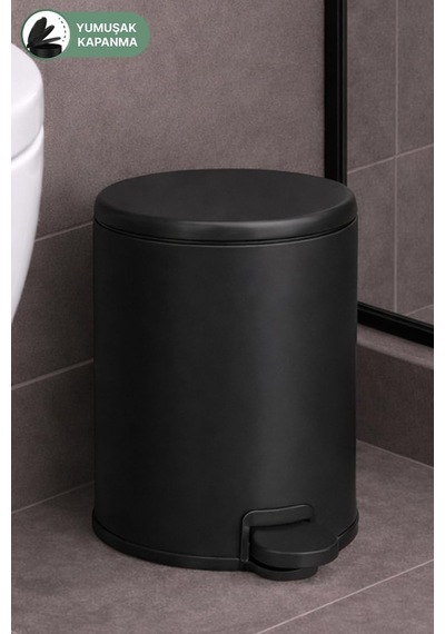Cigo 3 Lt Banyo Mutfak Ofis Çelik Çöp Kovası - Mat Siyah