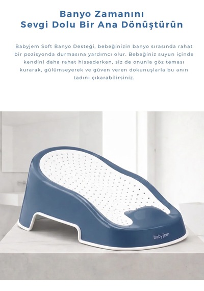 Babyjem Soft Banyo Desteği Bebek Yıkama Yardımcısı İndigo Mavi Çok Renkli