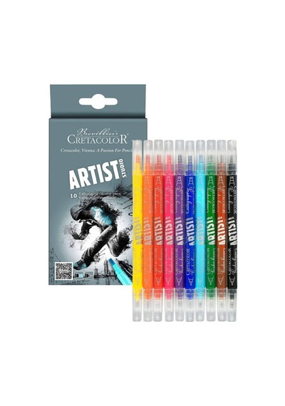 Artist Studio Calligraphy Çift Uçlu Keçeli Kaligrafi Çizim Seti 10 Renk 445 10