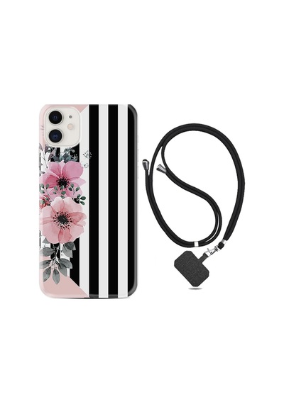 Apple Apple iPhone Uyumlu 13 Kılıf Desenli Silikon Boyun Askılı Flowers 4 1390