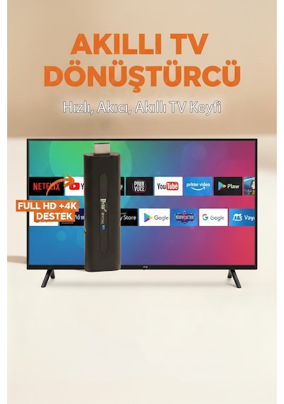 Android Tv Stick 4k Destekli Android 14 Dual Wifi Bluetooth Akıllı Tv Çözümü