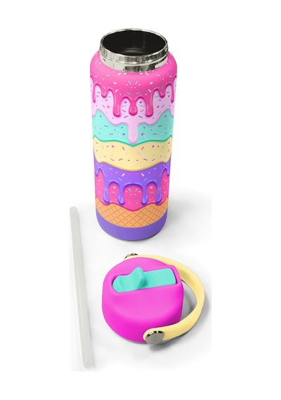 Coral High Pembe Rengarenk Katlanır Ağızlıklı Çelik Termos 650 Ml 38377 Pembe - Altın
