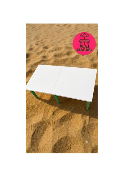 Portatif Katlanır Plaj Masası Organik Pla Doğa Dostu Tasarım Hafif Ve Ergonomik Mini Masa Beyaz Beyaz