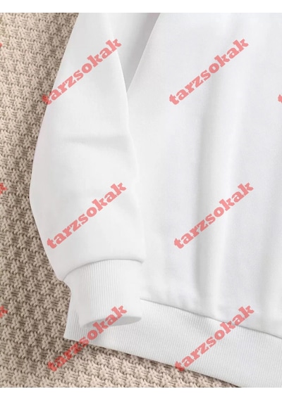 Tarzsokak Deniz Biyolojisi Balina Katili Baskılı Kapüşonlu Üstler Kadın Temel Gevşek Sweatshirtler Kışl Beyaz