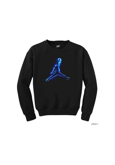 Air Jordan Blue Neon Siyah Sweatshirt