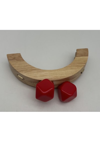 Angel Çanta Aksesuar 14 Cm Oval Ahşap Burs Kırmızı Renk Toplu