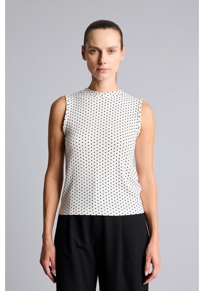 Defacto Puantiyeli Bisiklet Yaka Slim Fit Atlet I7291ax26hsbk81 Siyah-bk81