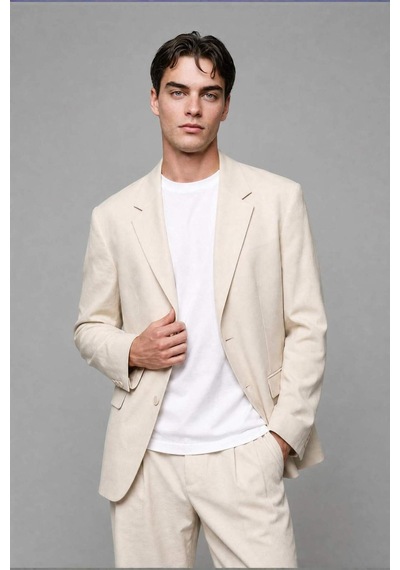 Defacto Oversıze Tencel Ecru Blazer Ceket H7042ax26smer91 Ekru-er91