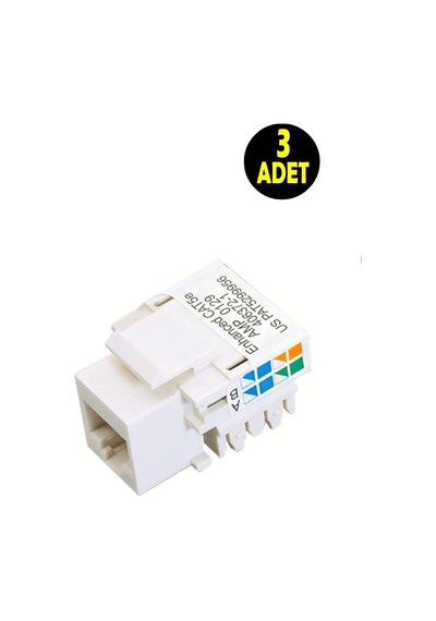 3 Adet Rj45 Şase Cat5e 8p8c Keystone Jack Modül Rj 45 Konektörü Key Stone Jack