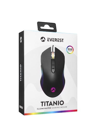 Everest SM-F09 TITANIO USB 7200 DPI RGB Optik Oyuncu Mouse