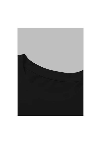 Nevermind Kadın Crop Baby Tee Fiyonk Baskılı Dar Kesim Y2k Estetik Pam Siyah