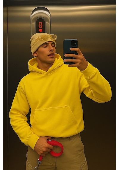 Unisex Düz Renk Sweatshirt Sari