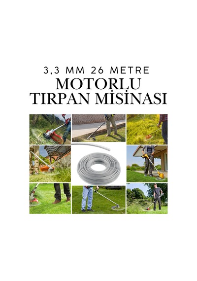 Klc Motorlu Tırpan Misinası Çelik Telli Yuvarlak 3.5 Mm 23 Metre Çim Ot Biçme Teli Güçlü Profesyonel