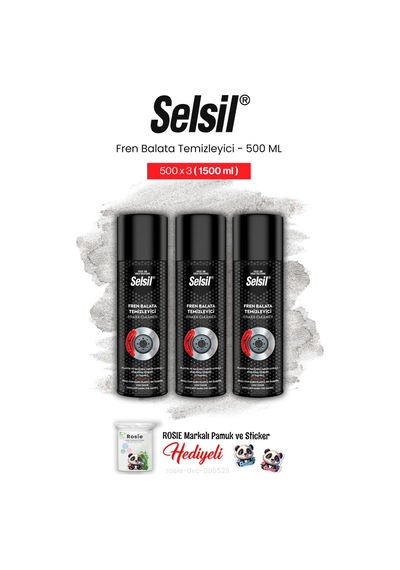 Selsil 3'lü Fren Balata Temizleyici Sprey, 500 Ml Ve Rosie Pamuk 500 ML