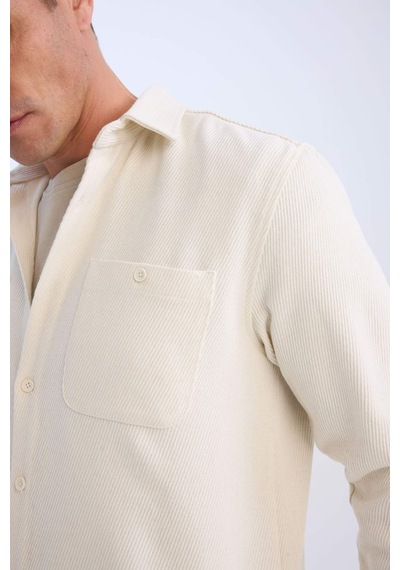 DeFacto Relax Fit Polo Yaka Flanel Uzun Kollu Gömlek D1061AX24WNER98 DeFacto Relax Fit Polo Yaka Flanel Uzun Kollu Gömlek D1061AX24WNER98