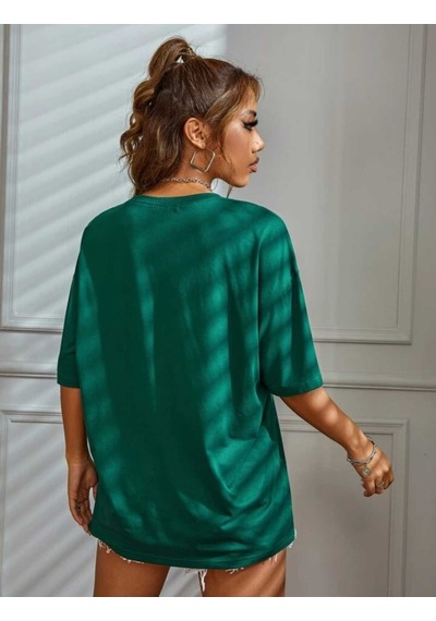 Noıssey Yeşil California Baskılı Oversize Unisex