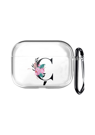 Apple Uyumlu AirPods Pro 2 Harf Tasarımlı Şeffaf Silikon Kılıf - Ç Şeffaf
