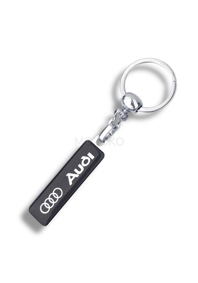 Yüksek Kaliteli Siyah Audi Uyumlu Damla Baskılı Şık Hediyelik Araç Anahtarlığı