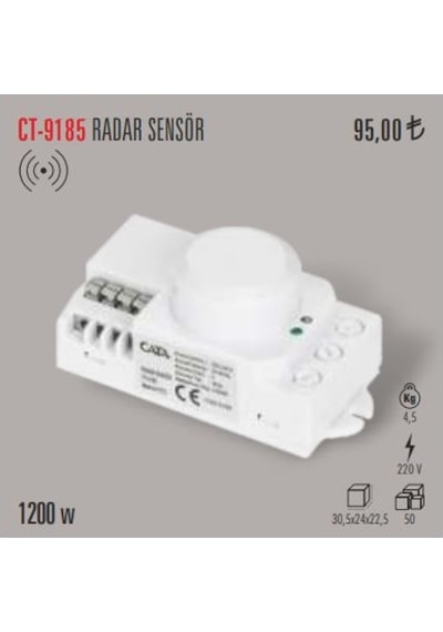 Cata Ct-9185 1200 Watt Radar Sensör Beyaz