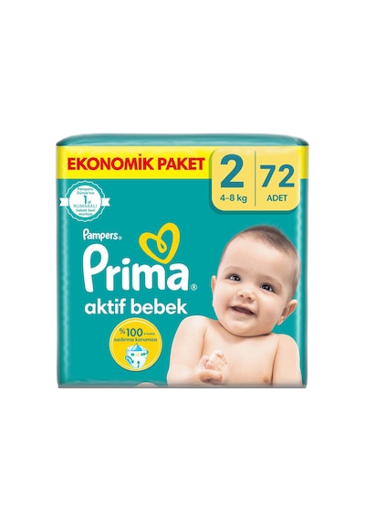 Prima 2 Beden Yenidoğan Bebek Bezi Fırsat Paketi 72 Adet
