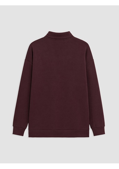Lcw Modest Mürdüm Soft Touch Oversize Kadın Sweatshirt Tunik
