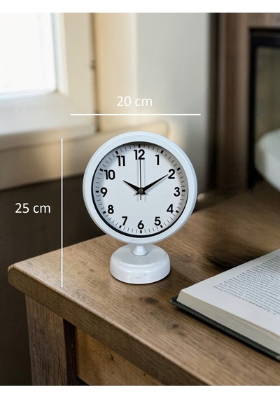 Softline Beyaz 25 X 20 Cm Metal Masa Saati Çok Renkli