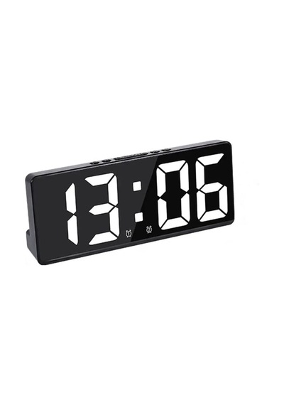 Masa Saati Derece Alarm Takvim Pil Dahil Değildir +şarjlı Led Işıklı Dijital Siyah