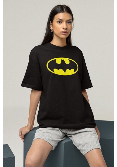 The Batman Kahraman Karakter Baskılı Unisex Oversize Tişört Siyah