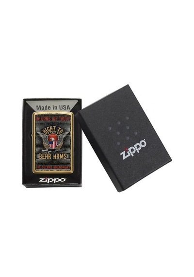 Zippo In Guns We Trust Dizayn Çakmak Sarı