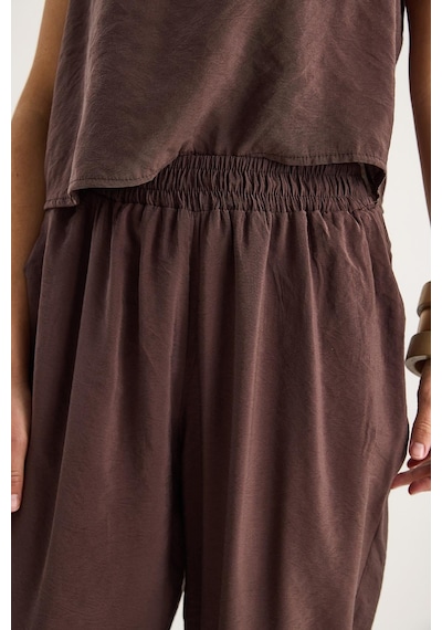 Shade Kadın Kalın Askılı Bluz Beli Lastikli Pantolon Modal Takım 3089 60283231 - Acı Kahve Çok Renkli