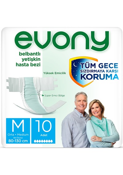 Evony Yetişkin Bezi Medium 10 Adet