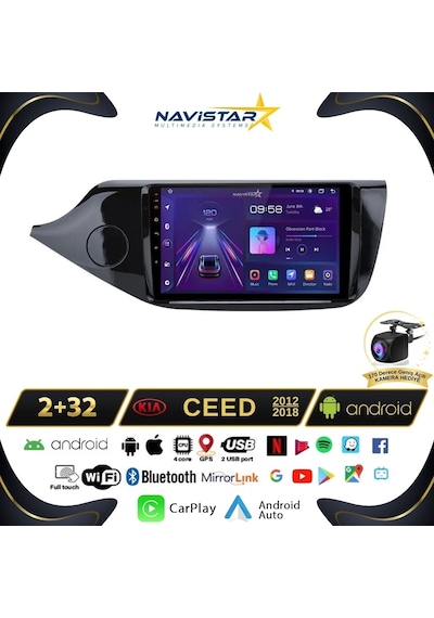 Kia Ceed 2012-2018 Model 2+32gb Android 13 Kablosuz Carplay Navi