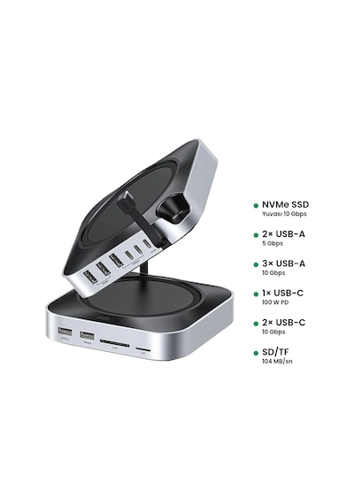 Ugreen 65487 Mac Mini M4 Usb C Dock İstasyonu 11 Port