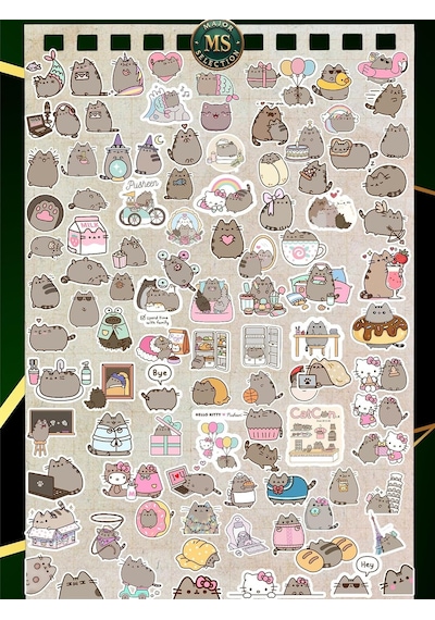 100 Lü Sevimli Kedi Sticker Seti Suya Dayanıklı, Renkli Ve Eğlenceli Çıkartmalar Laptop, Defter, Tablet, Ajanda Ve Daha Fazlası İçin Uygun