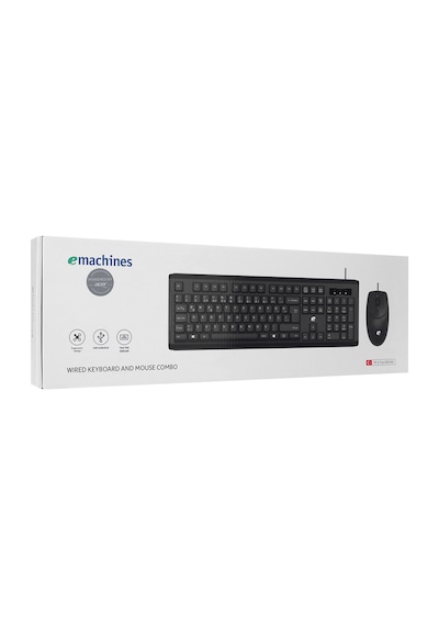 Acer Emachines, Eak9821s, Siyah, Usb Kablolu, Türkçe Q, Klavye Mouse Set