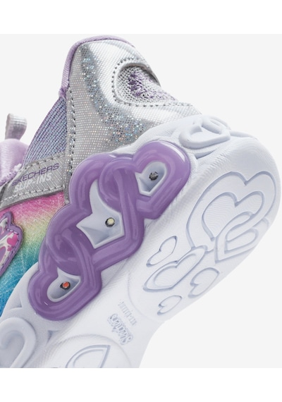 Skechers İnfinite Heart Lights Küçük Kız Çocuk Gri Işıklı Spor Ayakkabı 303755n Smlt Gri