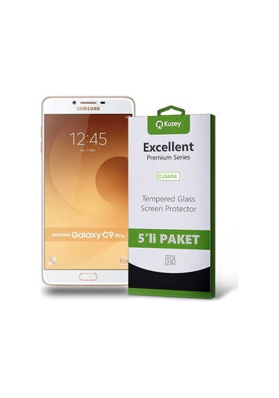 Samsung Uyumlu Galaxy C9 Pro Ekran Koruyucu Cam 5 Adet Ekonomik Paket (541371384) 20 Tl Fark Ile Apple  iPhone Hızlı Şarj Kablosu
