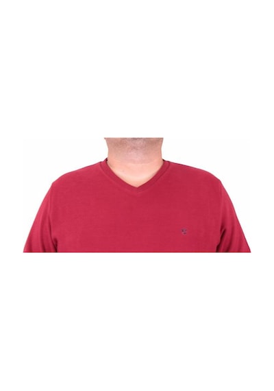Starbattal Büyük Beden Selanik V Yaka Classic Sweat 23201 Bordo-Bordo