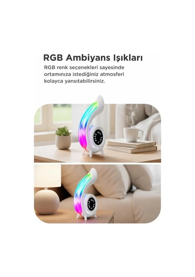 Oda Işığı Çocuk Odası Hediyelik Bluetooth Hoparlör Saat Özellikli Masa Lambası Xm-g69 6in1 Diğer