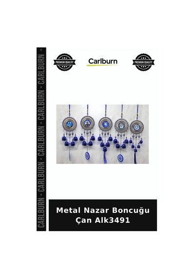 Özel Üretim Dekoratif Hediyelik Ev Aksesuarı Kapı Süsü Metal Nazar Boncuğu Çan Alk3491